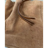 Zign Torebka Skórzana Zamszowa Shopper Camel Brązowa