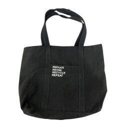 Zign Czarna Torba Shopper Bawełniana A4 Reduce Reuse Recycle