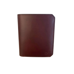 DOMAT Skórzany Portfel Slim Brązowy Skóra Naturalna 10 × 9 cm
