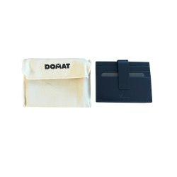 DOMAT Etui na Karty Skórzane z Paskiem RFID Granatowe 11 × 9 cm