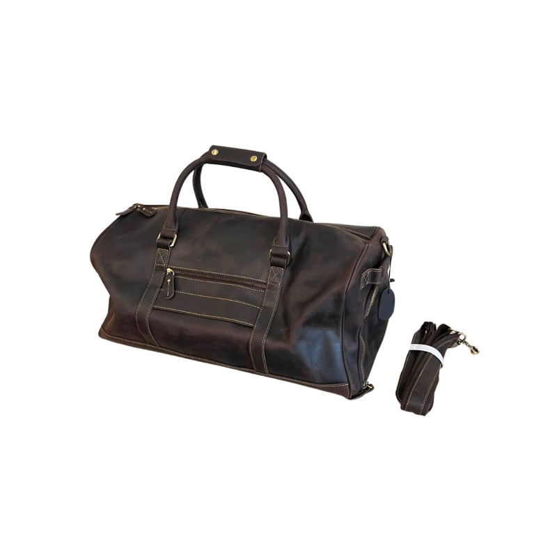Skórzana torba podróżna ze skóry naturalnej 52 cm brązowa