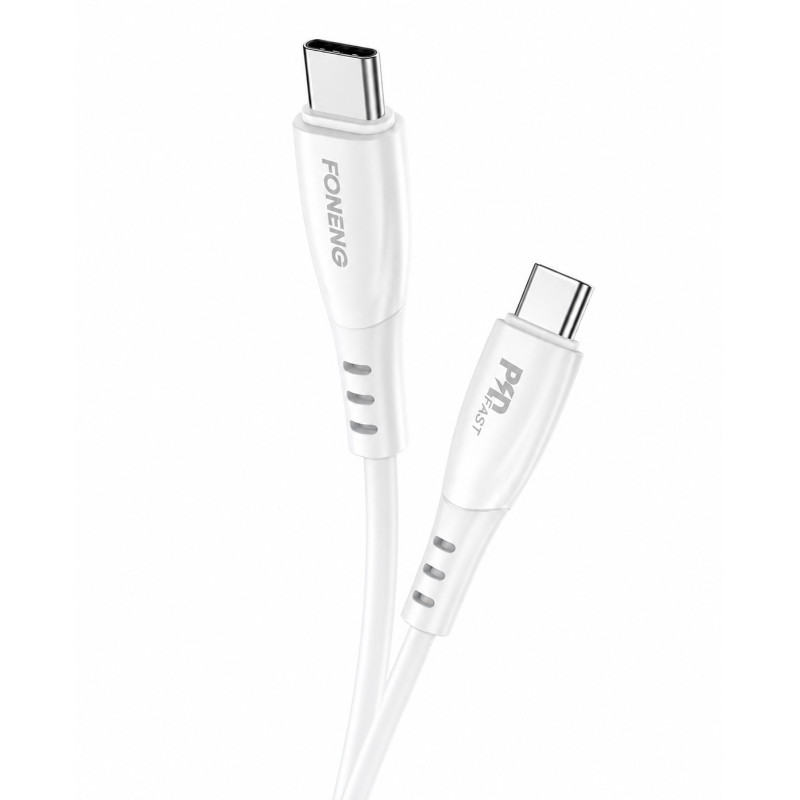 Kabel FONENG USB USB-C 1m biały do ładowania telefonu