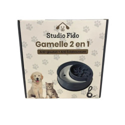 Miska dla psa kota 2w1 slow feeder 500 ml antypoślizgowa + smycz