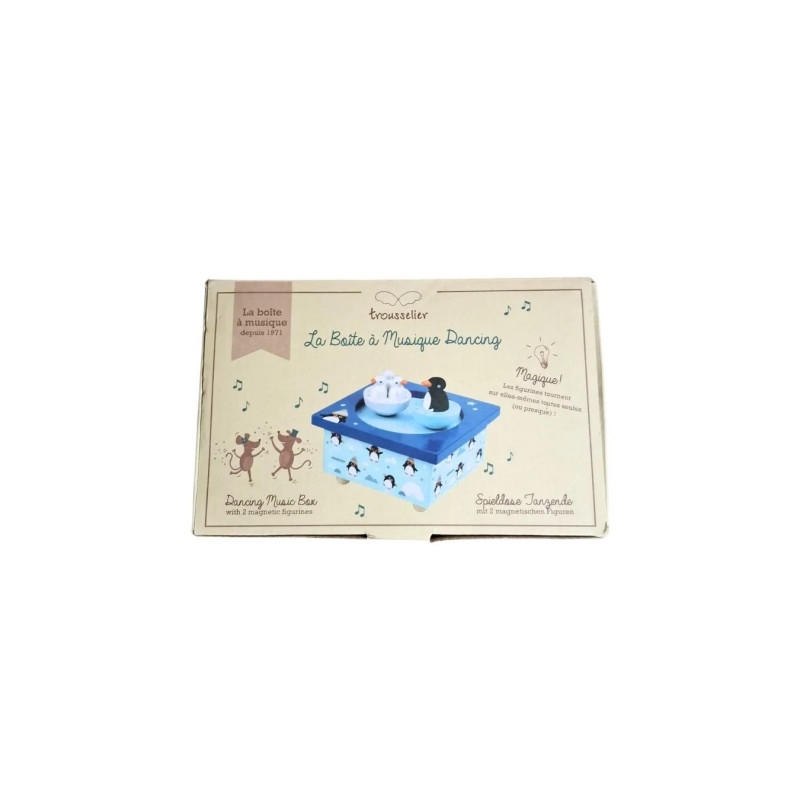 Pozytywka Trousselier pingwiny drewniana magnetyczna