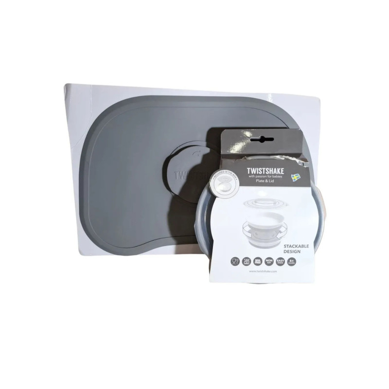 Twistshake talerzyk z matą silikonową zestaw 6m+