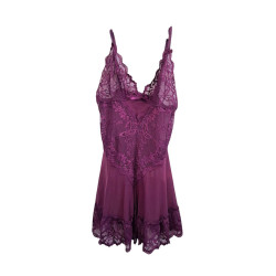 Koszula nocna sukienka damska koronkowa fioletowa rozmiar S