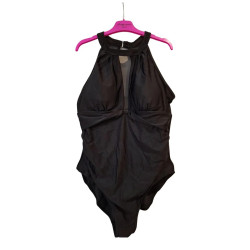 Strój kąpielowy jednoczęściowy XL czarny modelujący elegancki