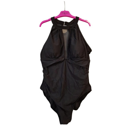 Strój kąpielowy jednoczęściowy XL czarny modelujący elegancki