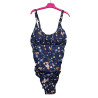 Strój kąpielowy jednoczęściowy XL granatowy kwiatowy modelujący