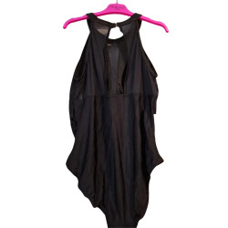 Strój kąpielowy jednoczęściowy czarny modelujący z siateczką XL