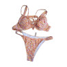 Strój kąpielowy bikini kwiatowy push up wiązany XL
