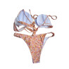 Strój kąpielowy bikini kwiatowy push up wiązany XL
