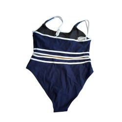 Strój kąpielowy dwuczęściowy granatowy z wysokim stanem XL