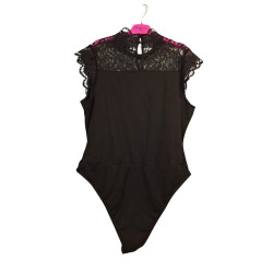 Body koronkowe czarne eleganckie L