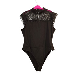 Body koronkowe czarne eleganckie L