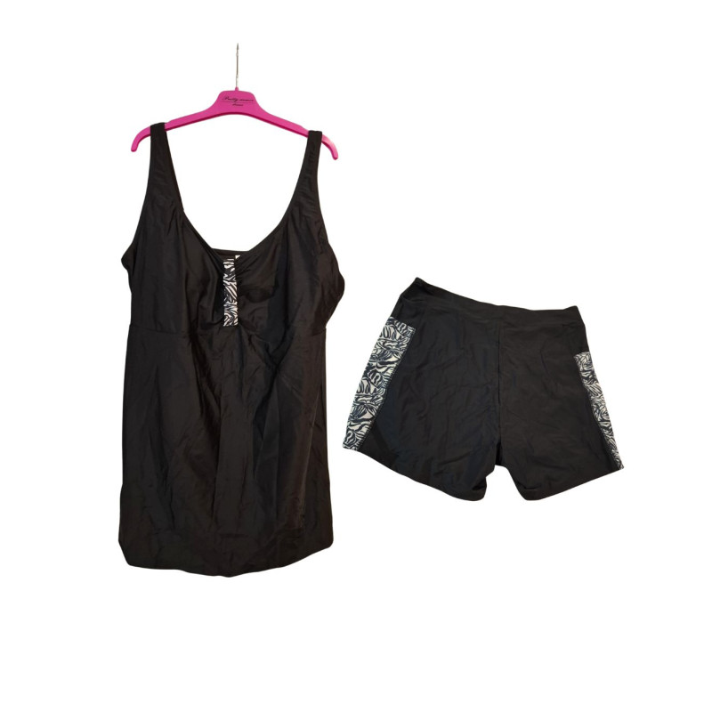 Strój kąpielowy tankini czarny z szortami 3XL