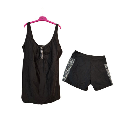 Strój kąpielowy tankini czarny z szortami 3XL