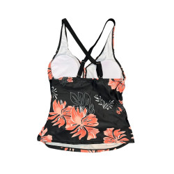 Tankini damskie czarne w kwiaty komplet strój kąpielowy S