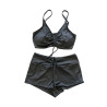 Strój kąpielowy dwuczęściowy czarny sportowy M