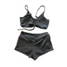 Strój kąpielowy dwuczęściowy czarny sportowy M
