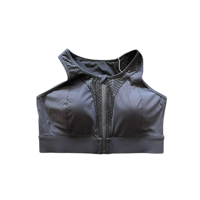 Biustonosz sportowy czarny na zamek Yvette XL+