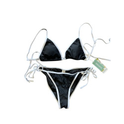 Bikini damskie SHEKINI czarno-białe wiązane nowe z metką S