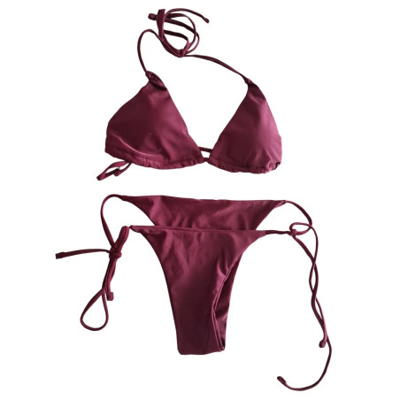 Bikini damskie bordowe wiązane rozmiar XS