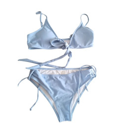 Bikini damskie błękitne wiązane rozmiar S/M