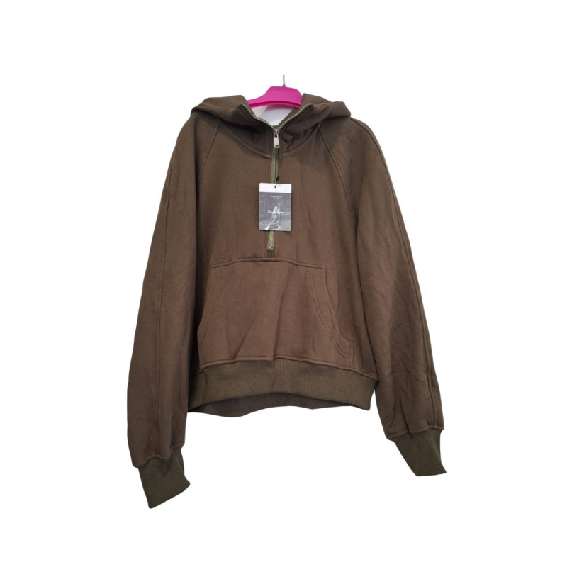 Bluza damska brązowa z kapturem  M