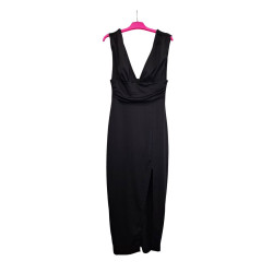 Sukienka damska czarna midi elegancka dopasowana