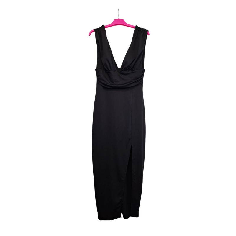 Sukienka damska czarna midi elegancka dopasowana