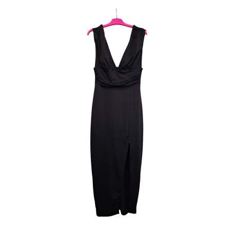 Sukienka damska czarna midi elegancka dopasowana