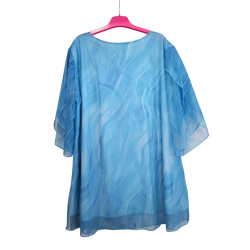 Bluzka damska niebieska zwiewna lekka elegancka XL